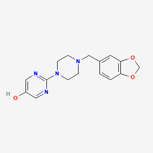 molecular formula C16H18N4O3 B13421331 1-(3,4-Methylenedioxybenzyl)-4-(5-hydroxy-2-pyrimidyl)piperazine 