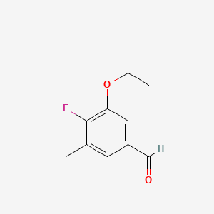 molecular formula C11H13FO2 B13421345 4-Fluoro-3-isopropoxy-5-methylbenzaldehyde 