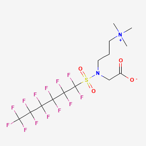 molecular formula C14H17F13N2O4S B13421360 1-Propanaminium, 3-[(carboxymethyl)[(tridecafluorohexyl)sulfonyl]amino]-N,N,N-trimethyl-, inner salt CAS No. 38850-52-1