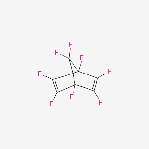 molecular formula C7F8 B13421368 Bicyclo[2.2.1]hepta-2,5-diene, 1,2,3,4,5,6,7,7-octafluoro- CAS No. 40834-79-5