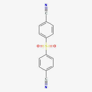 molecular formula C14H8N2O2S B13421435 Benzonitrile, 4,4'-sulfonyldi- CAS No. 6461-99-0