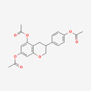 molecular formula C21H20O7 B13421517 3-[4-(Acetyloxy)phenyl]-3,4-dihydro-2H-1-benzopyran-5,7-diol Diacetate 