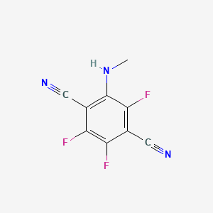 molecular formula C9H4F3N3 B13421523 1,4-Benzenedicarbonitrile, 2-methylamino-3,5,6-trifluoro- CAS No. 67205-66-7