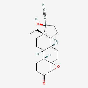 molecular formula C21H28O3 B13421592 4,5-Epoxy-13-ethyl-17-hydroxy-18,19-dinor-17Alpha-pregn-20-yn-3-one 