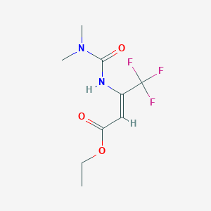 molecular formula C9H13F3N2O3 B13421622 Ethyl (Z)-3-(dimethylcarbamoylamino)-4,4,4-trifluoro-but-2-enoate 