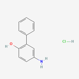 molecular formula C12H12ClNO B13421698 2-Hydroxy-5-aminobiphenyl hydrochloride 