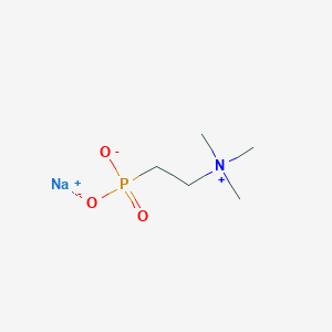 molecular formula C5H13NNaO3P B13421785 Sodium;trimethyl(2-phosphonatoethyl)azanium 