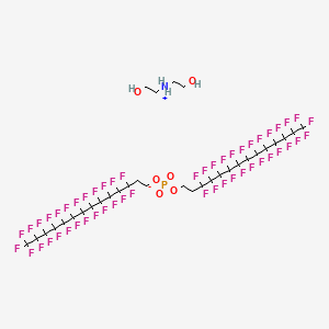 molecular formula C32H20F50NO6P B13421801 Bis(2-hydroxyethyl)ammonium bis[3,3,4,4,5,5,6,6,7,7,8,8,9,9,10,10,11,11,12,12,13,13,14,14,14-pentacosafluorotetradecyl] phosphate CAS No. 57678-00-9