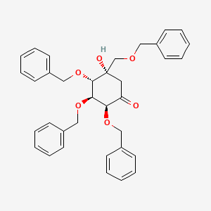 molecular formula C35H36O6 B13421823 (2S,3S,4S,5S)-5-Hydroxy-2,3,4-tris(phenylmethoxy)-5-[(phenylmethoxy)methyl]-cyclohexanone 
