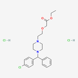 molecular formula C23H31Cl3N2O3 B13421872 Ethyl Ester of Cetirizine Dihydrochloride 