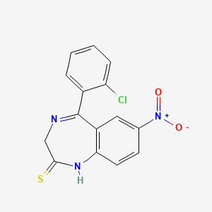 molecular formula C15H10ClN3O2S B13421933 1,3-dihydro-7-nitro-5-(o-chlorophenyl)-2H-1,4-benzodiazepine-2-thione 