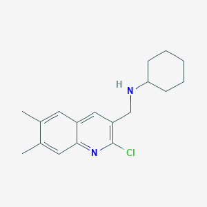 molecular formula C18H23ClN2 B1342204 (2-Chloro-6,7-dimethyl-quinolin-3-ylmethyl)-cyclohexyl-amine CAS No. 917747-06-9