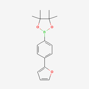 molecular formula C16H19BO3 B1342220 2-(4-(Furan-2-yl)phenyl)-4,4,5,5-tetramethyl-1,3,2-dioxaborolane CAS No. 868755-79-7
