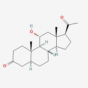 molecular formula C21H32O3 B13422201 Pregnane-3,20-dione, 11-hydroxy-, (5alpha,11alpha)- CAS No. 565-96-8