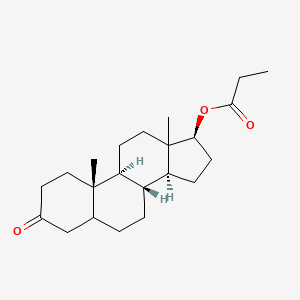 molecular formula C22H34O3 B13422403 [(8R,9S,10S,14S,17S)-10,13-dimethyl-3-oxo-1,2,4,5,6,7,8,9,11,12,14,15,16,17-tetradecahydrocyclopenta[a]phenanthren-17-yl] propanoate 