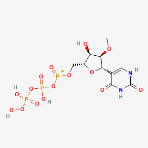 molecular formula C10H16N2O15P3+ B13422422 5-[5-O-[Hydroxy[[hydroxy(phosphonooxy)phosphinyl]oxy]phosphinyl]-2-O-methyl-|A-D-ribofuranosyl]-2,4(1H,3H)-pyrimidinedione 