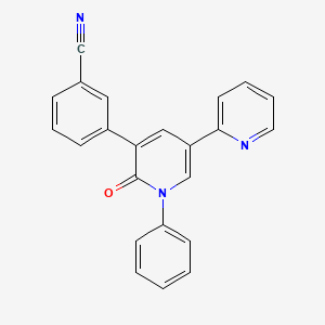 molecular formula C23H15N3O B13422426 3-(6'-Oxo-1'-phenyl-1',6'-dihydro-[2,3'-bipyridin]-5'-yl)benzonitrile 