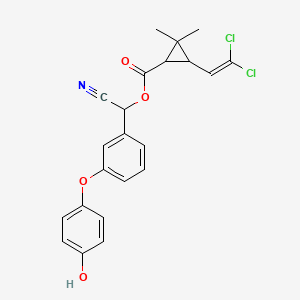 molecular formula C22H19Cl2NO4 B13422433 Cyclopropanecarboxylic acid, 3-(2,2-dichloroethenyl)-2,2-dimethyl-, cyano(3-(4-hydroxyphenoxy)phenyl)methyl ester CAS No. 64691-63-0