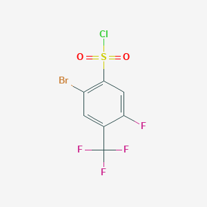 molecular formula C7H2BrClF4O2S B13422447 2-Bromo-5-fluoro-4-(trifluoromethyl)benzenesulfonyl chloride 