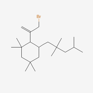 molecular formula C21H39Br B13423020 2-(3-bromoprop-1-en-2-yl)-1,1,5,5-tetramethyl-3-(2,2,4-trimethylpentyl)cyclohexane CAS No. 2518227-14-8