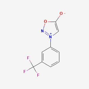 molecular formula C9H5F3N2O2 B13423032 Sydnone, 3-[3-(trifluoromethyl)phenyl]- CAS No. 26537-62-2