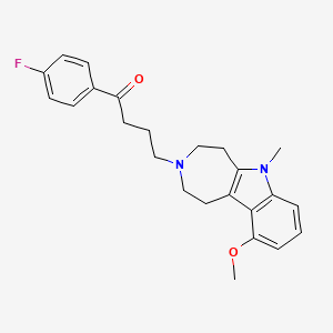 molecular formula C24H27FN2O2 B13423041 Butyrophenone, 4'-fluoro-4-(10-methoxy-6-methyl-1,4,5,6-tetrahydroazepino(4,5-b)indol-3(2H)-yl)- CAS No. 24441-77-8