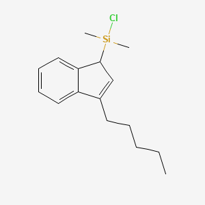 molecular formula C16H23ClSi B13423069 1-(Chlorodimethylsilyl)-3-pentyl-1H-indene 
