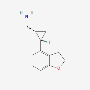 molecular formula C12H15NO B13423088 (1R,2S)-rel-2-(2,3-Dihydro-4-benzofuranyl)-cyclopropanemethanamine 