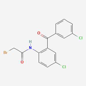 molecular formula C15H10BrCl2NO2 B13423099 2-bromo-N-[4-chloro-2-(3-chlorobenzoyl)phenyl]acetamide 