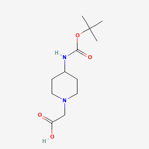 molecular formula C12H22N2O4 B1342312 2-(4-{[(叔丁氧基)羰基]氨基}哌啶-1-基)乙酸 CAS No. 299203-94-4
