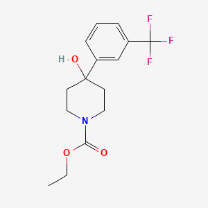 molecular formula C15H18F3NO3 B13423182 Ethyl 4-hydroxy-4-[3-(trifluoromethyl)phenyl]piperidine-1-carboxylate CAS No. 23482-34-0