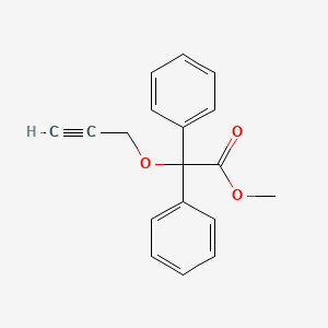 molecular formula C18H16O3 B13423194 alpha-Phenyl-alpha-(2-propyn-1-yloxy)-benzeneacetic Acid Methyl Ester 