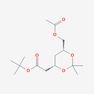 molecular formula C15H26O6 B13423204 tert-Butyl 2-((4S,6R)-6-(acetoxymethyl)-2,2-dimethyl-1,3-dioxan-4-yl)acetate 