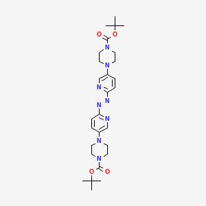 molecular formula C28H40N8O4 B13423270 Tert-butyl 4-[6-[[5-[4-[(2-methylpropan-2-yl)oxycarbonyl]piperazin-1-yl]pyridin-2-yl]diazenyl]pyridin-3-yl]piperazine-1-carboxylate 