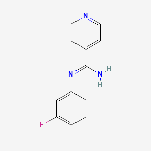 molecular formula C12H10FN3 B13423353 N'-(3-fluorophenyl)pyridine-4-carboximidamide CAS No. 23565-11-9