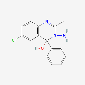 3-Amino-6-chloro-2-methyl-4-phenyl-3,4-dihydroquinazolin-4-ol