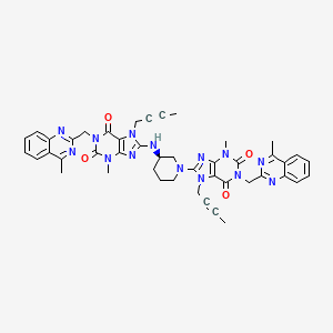 molecular formula C45H44N14O4 B13423451 N-Depiperidin-3-amine Linagliptin Dimer 