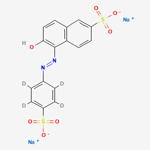 molecular formula C16H10N2Na2O7S2 B13423506 Sunset Yellow (E110) D4 (phenyl D4) 