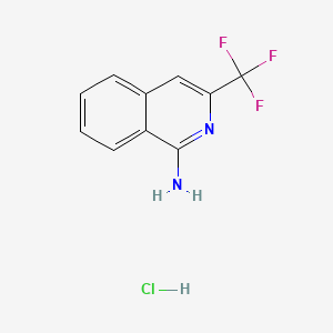 molecular formula C10H8ClF3N2 B13423553 Isoquinoline, 1-amino-3-(trifluoromethyl)-, monohydrochloride CAS No. 37989-07-4