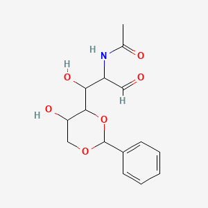 molecular formula C15H19NO6 B13423636 N-[1-hydroxy-1-(5-hydroxy-2-phenyl-1,3-dioxan-4-yl)-3-oxopropan-2-yl]acetamide CAS No. 22536-08-9