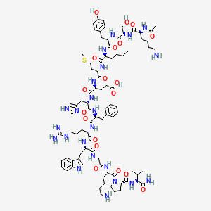 molecular formula C86H127N23O19S B13423789 Ac-Lys-Ser-Tyr-Nle-Met-Glu-His-Phe-Arg-Trp-Gly-Lys-Pro-Val-NH2 