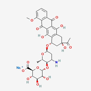 molecular formula C33H36NNaO16 B13423802 Daunorubicin 4'-O-alpha-D-Glucoside Sodium Salt 