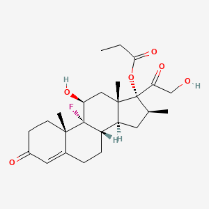 molecular formula C25H35FO6 B13423845 9-Fluoro-11b,17,21-trihydroxy-16b-methylpregn-4-ene-3,20-dione 17-Propionate 