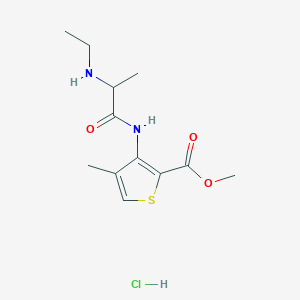 molecular formula C12H19ClN2O3S B13423935 Methyl 3-[[(2RS)-2-(Ethylamino)propanoyl]amino]-4-methylthiophene-2-carboxylate Hydrochloride (Ethylarticaine Hydrochloride) 