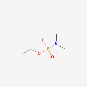 molecular formula C4H11FNO2P B13423998 Phosphoramidofluoridic acid, dimethyl-, ethyl ester CAS No. 358-29-2