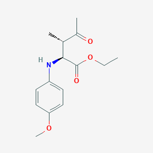 molecular formula C15H21NO4 B13424013 ethyl (2S,3S)-2-(4-methoxyanilino)-3-methyl-4-oxopentanoate 