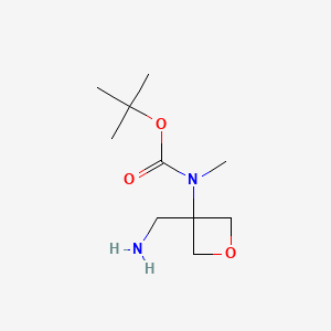 molecular formula C10H20N2O3 B13424029 tert-Butyl (3-(aminomethyl)oxetan-3-yl)(methyl)carbamate 