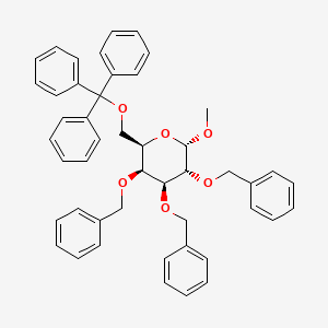 molecular formula C47H46O6 B13424046 Methyl 2,3,4-tri-O-benzyl-6-O-trityl-a-D-galactopyranoside 