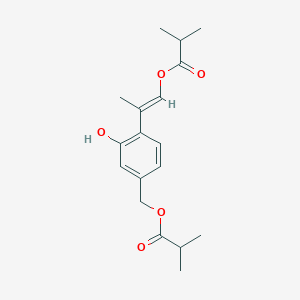 molecular formula C18H24O5 B13424106 8,9-Dehydro-7,9-diisobutyryloxythymol 