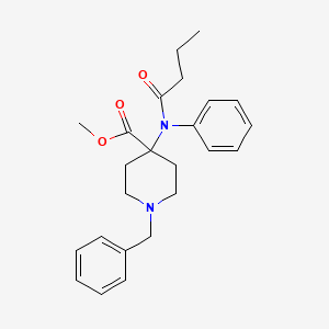 molecular formula C24H30N2O3 B13424127 Methyl 4-[(1-Oxobutyl)phenylamino]-1-(phenylmethyl)-4-piperidinecarboxylate 